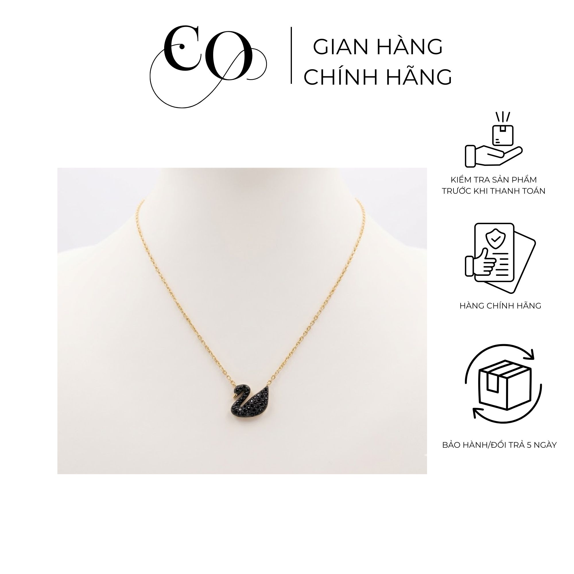 vòng cổ thiên nga Đen swarovski vòng cổ thiên nga Đen swarovski
